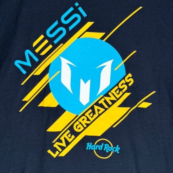 Hard Rock x Lionel Messi Live Greatness Graphic T Shirt Navy Size L - Picture 4 of 9